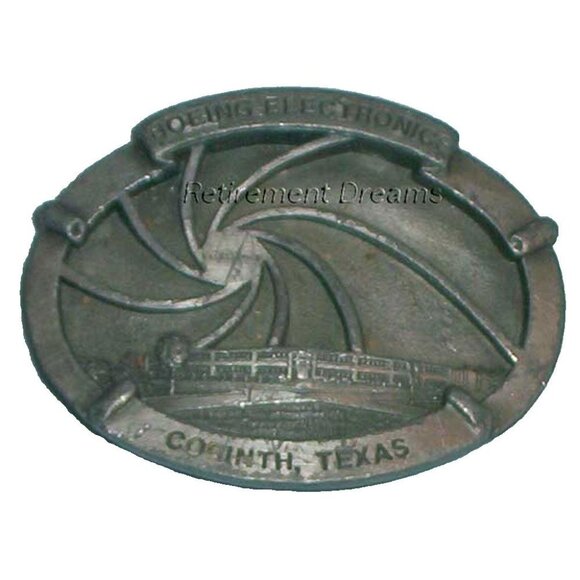 Siskiyou Other - Siskiyou Belt Buckle PEWTER BOEING Electronics Building Corinth Texas DOD VTG